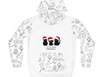 Christmas youth hoodie Gothic children’s hoodie Holiday hoodie for kids Christmas kids sweatshirt Cozy kids hoodie