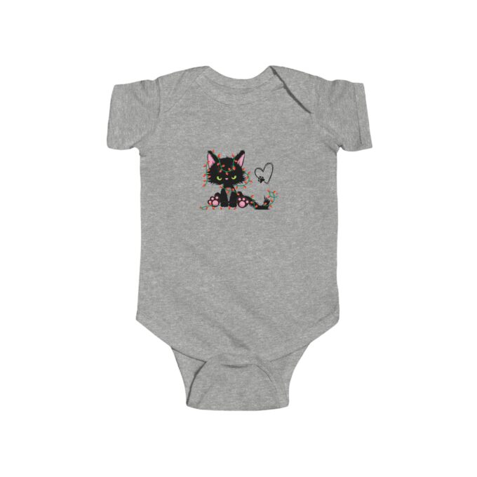 Gothic Cat Christmas Infant Bodysuit - Unique Baby Holiday Fashion - Image 3