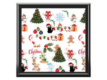 Gothic Christmas jewelry box Cat lover holiday gift Gothic holiday accessories Jewelry box for cat lovers Gothic Christmas decor