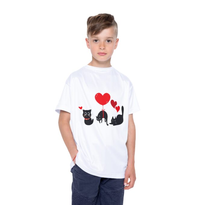 Black Cat Valentine Kids Sports Jersey - Wonderful Present for birthdays, Valentine’s Day - Image 3