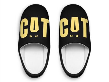 Gothic cat Christmas slippers Holiday slippers for cat lovers Christmas indoor slippers Gothic holiday footwear