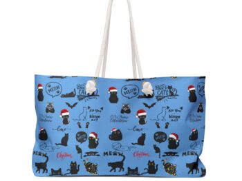 Gothic cat weekender bag Christmas travel bag Holiday weekender bag Unique gothic accessories Christmas gift bag