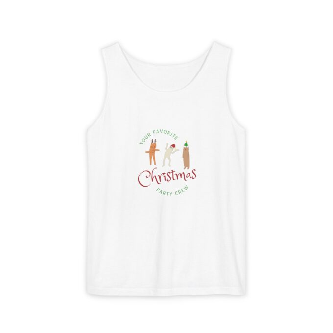 Gothic Cat Christmas Tank Top – Unisex Holiday Style - Image 8