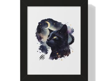 Gothic Christmas decor Cat lover Christmas gift Framed gothic poster Holiday wall art Gothic holiday accessories