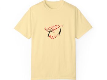 Gothic cat T-shirt Unisex garment-dyed T-shirt Valentine’s Day gift idea Unique gothic apparel