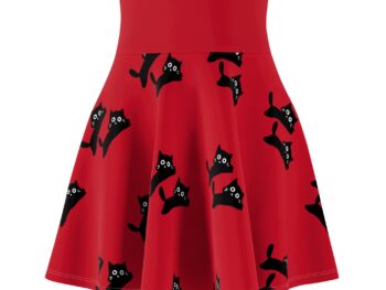 Gothic cat Christmas skirt Women's holiday skater skirt Gothic Christmas clothing Unique holiday fashion
