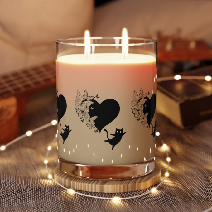 Black Cat Valentine Scented Candle, 11oz Full Glass - Image 3