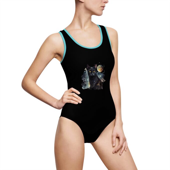 Black Cat Women’s Classic One-Piece Swimsuit – Elegant & Stylish - Image 7