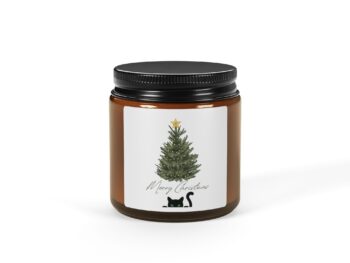 Gothic Christmas candle Scented soy candle holiday Gothic cat gift Amber jar candle Christmas candle decoration