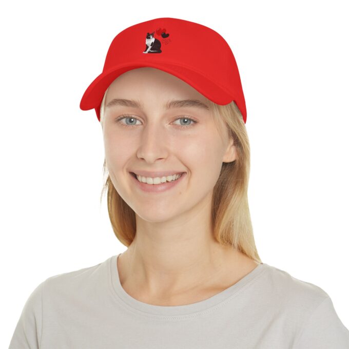 Black Cat Valentine Cap - Low Profile Baseball Cap - Image 4