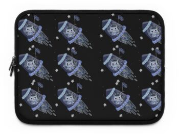 Black cat laptop case Stylish laptop protection Cat-themed tech accessories Durable laptop sleeve