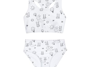 Gothic cat swimwear Two-piece holiday swimsuit Christmas swimwear for kids Girls swimwear with cat design