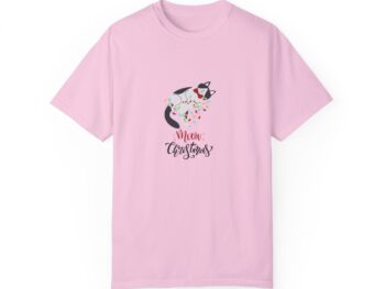 Gothic Christmas shirt Cat Christmas T-shirt Unisex garment-dyed shirt Gothic holiday clothing Dark holiday fashion Goth Christmas cat shirt Alternative holiday shirt