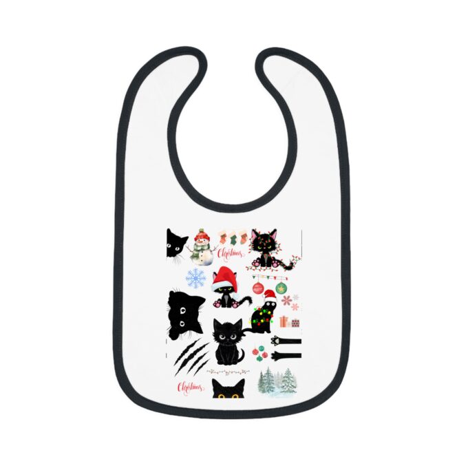 Gothic Cat Christmas Baby Bib - Holiday Style for Babies - Image 4