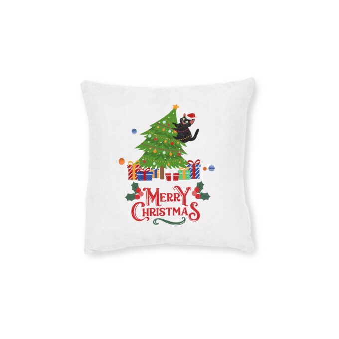 Black cat Christmas pillow Festive holiday décor Cat lover’s gift idea Christmas decorative pillow