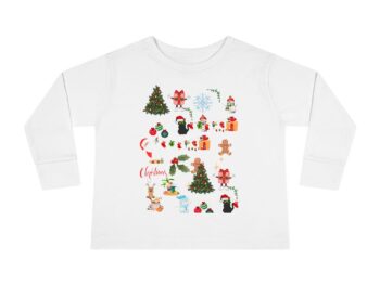 Gothic toddler shirt Christmas toddler tee Cat themed toddler clothing Winter toddler long sleeve shirt