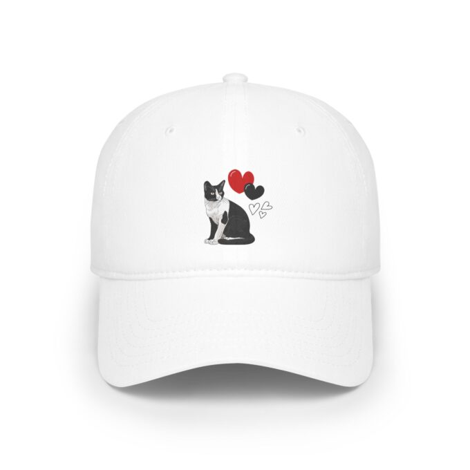 Black Cat Valentine Cap - Low Profile Baseball Cap - Image 9