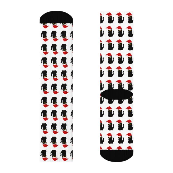 Gothic Cat Christmas Crew Socks – Perfect for Cat Lovers! - Image 7