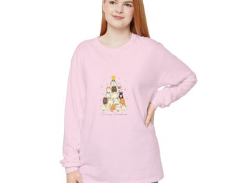 Gothic cat Christmas shirt Unisex long sleeve holiday shirt Gothic Christmas style Gothic cat clothing