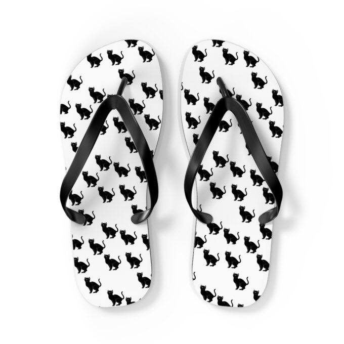 Gothic Cat Christmas Flip Flops – Festive Holiday Style - Image 2