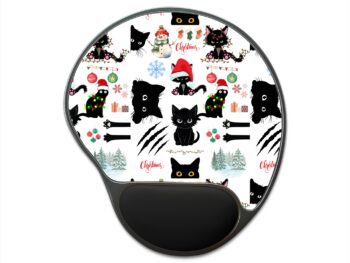 Christmas mouse pad Gothic cat wrist rest Holiday desk accessory Mouse pad for comfort Unique Christmas gift