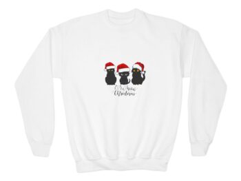 Youth Christmas sweatshirt Gothic holiday apparel Kids festive clothing Comfortable youth crewneck Winter kids wear