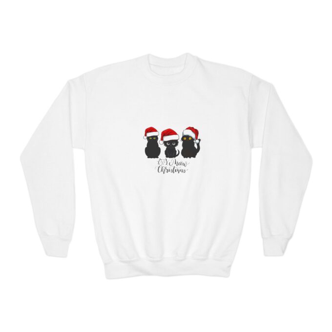 Youth Christmas sweatshirt Gothic holiday apparel Kids festive clothing Comfortable youth crewneck Winter kids wear