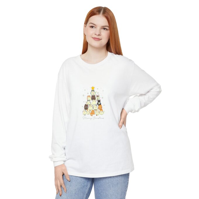 Gothic Cat Christmas Long Sleeve T-Shirt – Unisex Holiday Style - Image 7