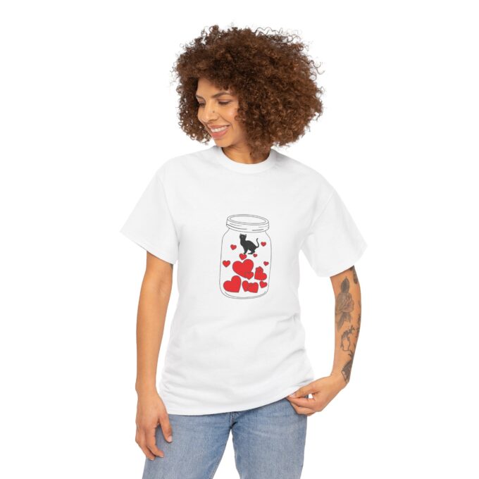 Gothic Cat Valentine Unisex Tee – Bold & Comfortable - Image 3