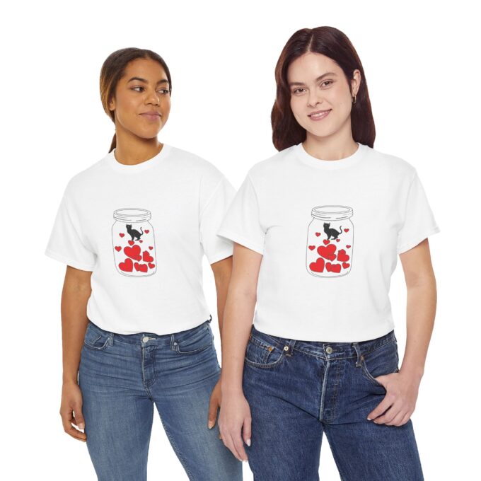 Gothic Cat Valentine Unisex Tee – Bold & Comfortable - Image 2