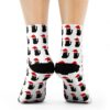 Gothic Christmas socks Black cat crew socks Christmas gift for cat lovers Holiday socks for goth style Cozy Christmas cat socks