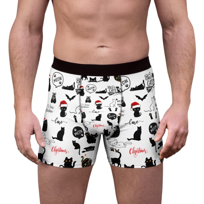 Gothic Cat Christmas Boxer Briefs – Festive & Fun Style - Image 3