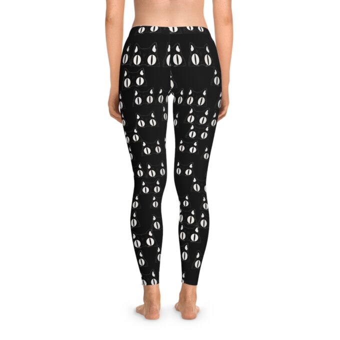 Black Cat Valentine Stretchy Leggings – Fun and Stylish - Image 4