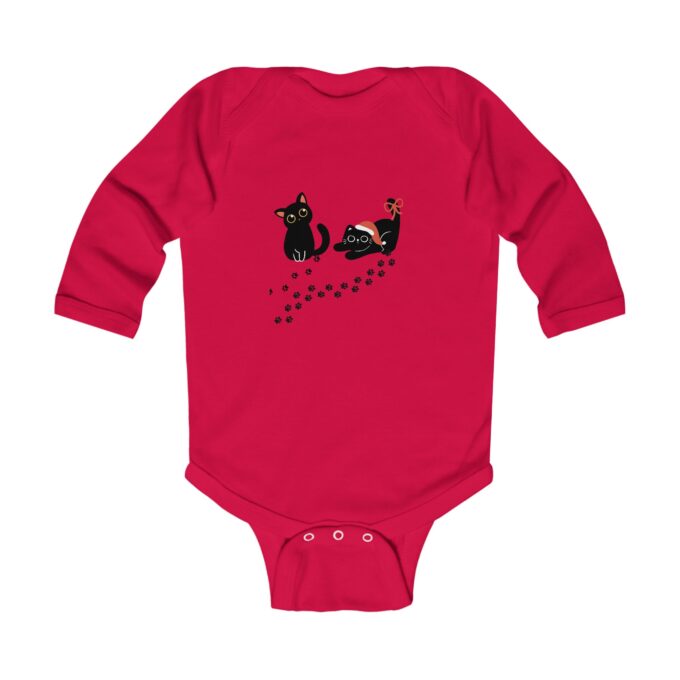 Gothic Cat Christmas Infant Long Sleeve Bodysuit - Holiday Babywear - Image 9