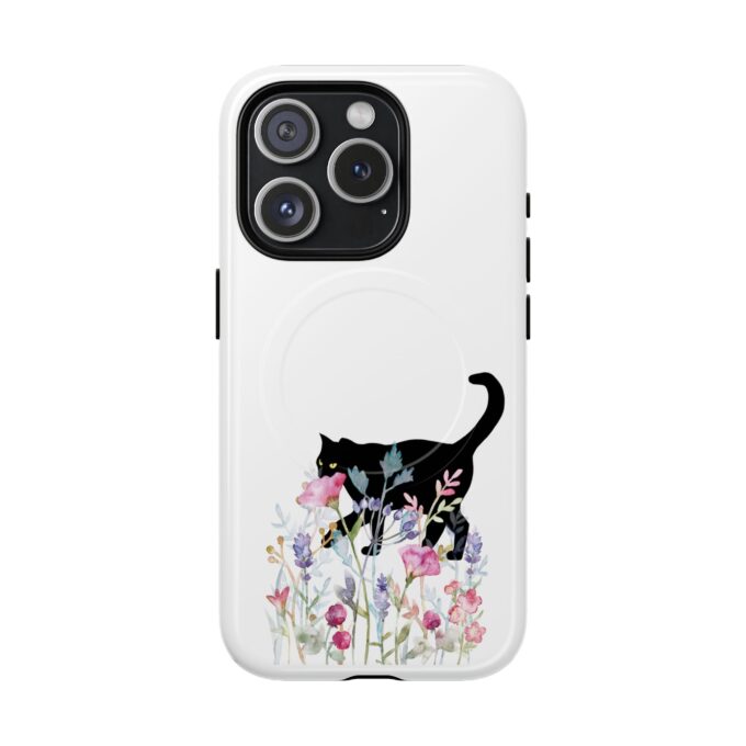 Black cat Valentine phone case Tough magnetic phone cases Cat-themed Valentine’s Day gifts Durable phone case for Valentine’s Day