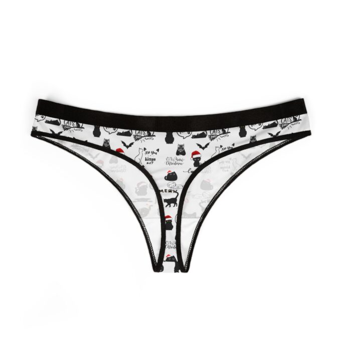 Gothic Cat Christmas Thongs – Festive & Fun Lingerie - Image 2