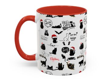 Gothic Christmas coffee mug Gothic cat holiday mug Unique Christmas mug Holiday cat coffee mug Gothic gift mug