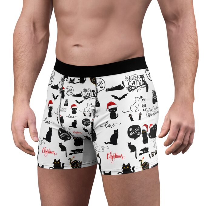 Gothic Cat Christmas Boxer Briefs – Festive & Fun Style - Image 5