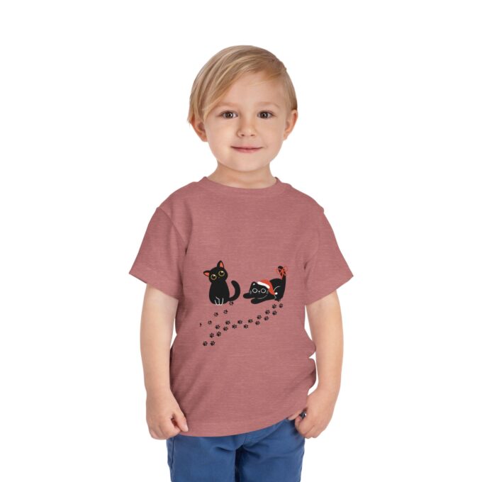 Gothic Cat Christmas Toddler Short Sleeve Tee - Fun Holiday Style - Image 6