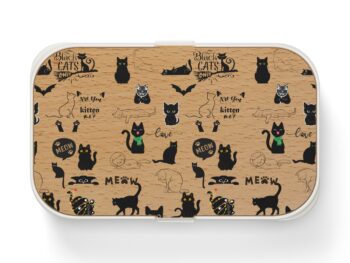 Gothic bento lunch box Christmas lunch box Holiday bento box Unique lunch container Gothic cat food storage