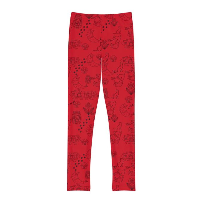 Youth holiday leggings Gothic Christmas apparel Comfortable kids leggings Festive full-length leggings Unique kids holiday clothing