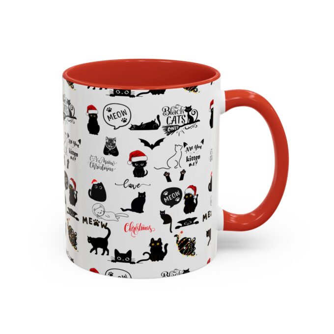 Gothic Cat Christmas Accent Mug – Unique & Festive (11, 15oz) - Image 2