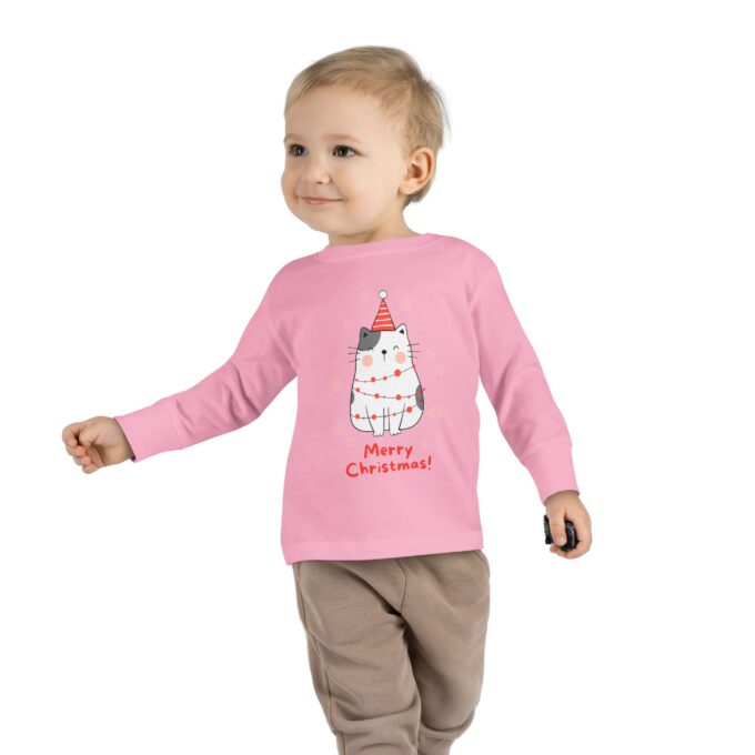 Gothic Cat Christmas Toddlers Long Sleeve Tee – Festive & Cozy - Image 11