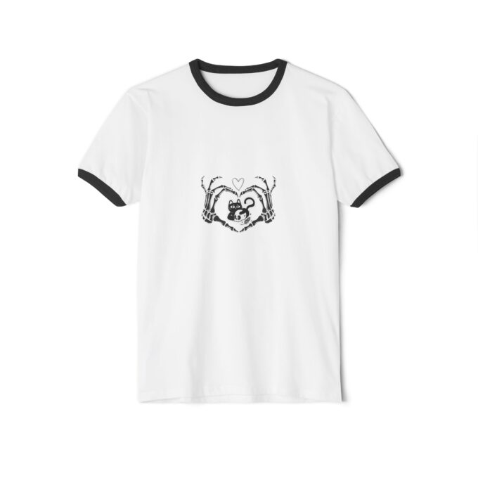 Gothic Cat Valentine Unisex Ringer T-Shirt - Image 8