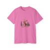Moose Riding Bicycle Christmas Unisex T-Shirt - Image 15