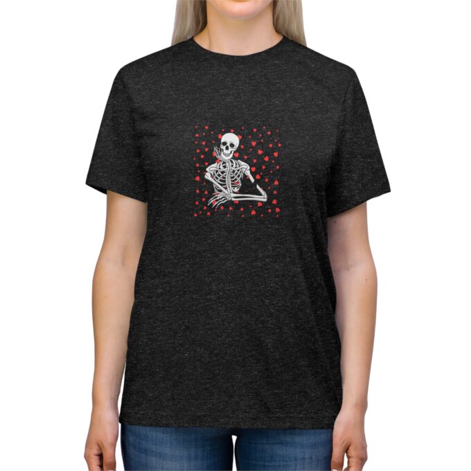 Gothic Cat Valentine Day Unisex Triblend Tee - Image 6