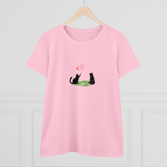 Gothic Cat Valentine Women’s Cotton Tee – Stylish Comfort - Image 10