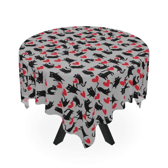 Gothic Cat Christmas Tablecloth – Festive Elegance - Image 2