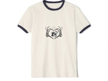 Gothic Valentine’s Day t-shirt Unisex cotton ringer tee Gothic fashion clothing Alternative Valentine’s Day gift