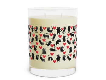 Gothic scented candle Cat-themed candle gift Romantic home fragrance Full-glass luxury candle